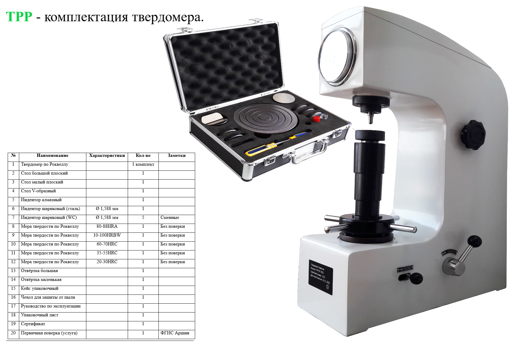 Твердомер Роквелла стационарный ТРР