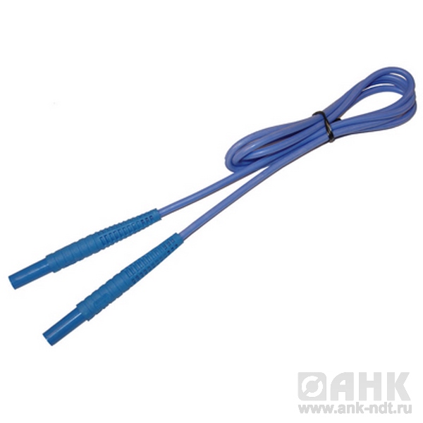 Провод измерительный 1,2 м с разъемами «банан» голубой