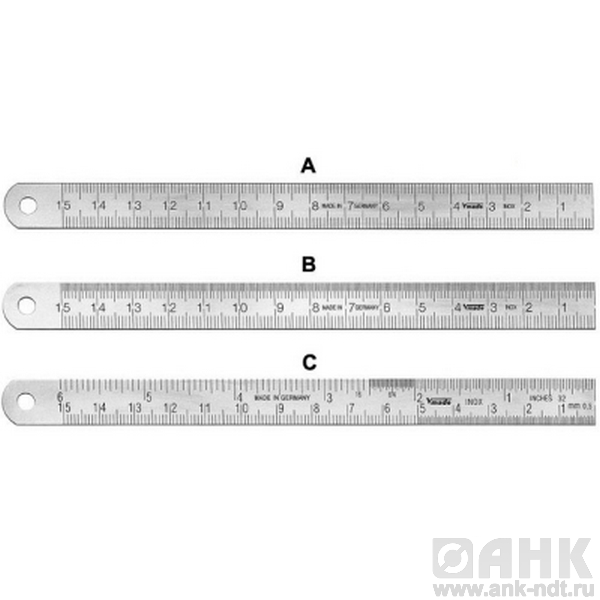 Линейки Vogel нержавеющие со считыванием справа налево