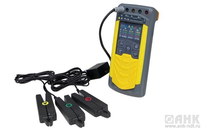 РС-30 с клещами КТИР-30, КТИ-30 (до 30А) и ПТИР-3000 (до 3 кА) — вольтамперфазометр